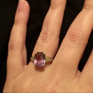 Vintage 14k White Gold Amethyst Ring